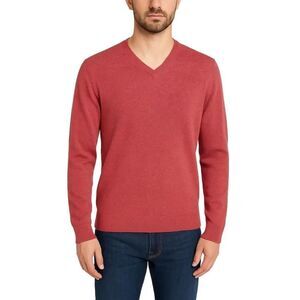 J.Crew Red Long Sleeve V-Neck Pullover Sweater Mens Small